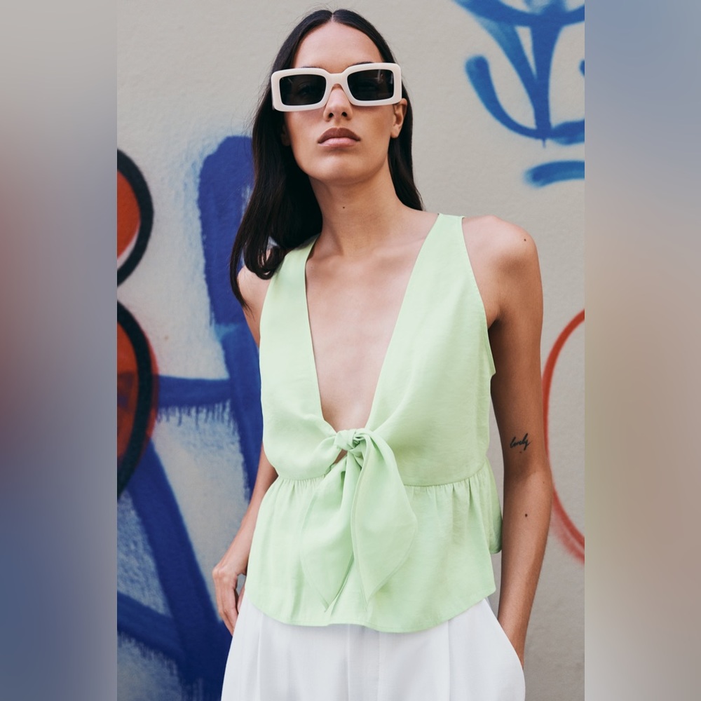 Zara tied neckline top